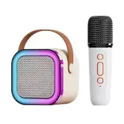 (White With 1 Microphone) Karaoke Machine Speaker With Wireless