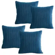 Dutch Velvet Striped Pleated Throw Pillow Cover - 4 Packs
