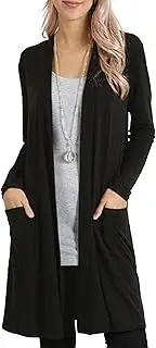 [Generic] Light Cardigans for Women Summer Long Sleeve Open Front Cardigan Relaxed Fit Classic Long Coat with Pockets