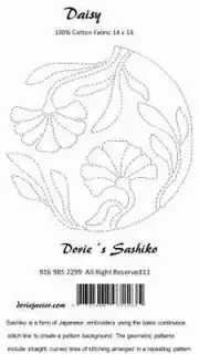 10% Off Dorie's Sashiko Japanese Embroidery Fabric - Daisy
