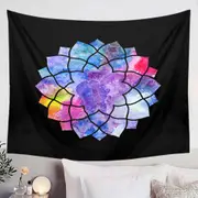 Colorful Watercolor Mandala Star Tapestry