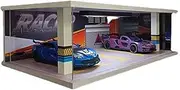 1:32 Simulated Parking Garage Model 4 Parking Spaces st&or&ag&e Box with Lights car Scene Assembly for Diorama Parking Lot Display