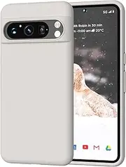 [COFFKER] Compatible with Pixel 8 Pro Case, Liquid Silicone Case, Full Body Shockproof Protective Cover, Soft Microfiber Lining Slim Thin Phone Case for Google Pixel 8 Pro 6.7 inch, Stone