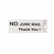 Sandleford 100 x 50mm No Junk Mail Thankyou Silver Self Adhesive Sign