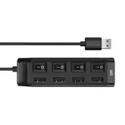 CHB005 4 Ports USB Hub with Switch USB2.0 Extender Extension Connector Adapter for PC Laptop