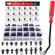 Nilight 190 Pcs Car Retainer Clips Fastener Remover 18 Most Popular Sizes Applications Auto Push Pin Rivets Set -Door Trim Panel Clips for Toyota Honda Nissan Mazda
