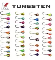 2 Packs Kenders Tungsten Ice Fishing Jigs UV Purple Clown 6 MM