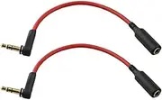 Seadream 2PACK Newest 6 inch 3-Pole 3.5mm Male Right Angle to 3.5mm Female Stereo Audio Cable Headset Extension Cable for Beats Dr. Dre Studio iPhone,