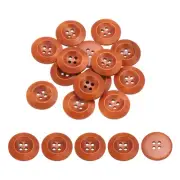 80Pcs Wooden Buttons 30mm 4 Hole Round Wood Sewing Button Craft, Brown