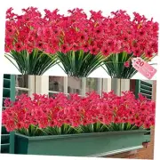 20 Bundles Artificial Outdoor Flowers UV Resistant Fake Flowers No Fade Faux