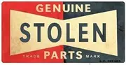 2pcs Genuine Stolen Parts #4 Oldschool hot Rod Rat Piss Gangster Youngster Mob Rockabilly 1950s Round Bumper Sticker Decal (4 Inch) Decal Sticker of Street Sign Design