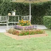 Raised Garden Bed, Elevated Planter Box Plant Container 80x80x27 cm Solid Wood Pine