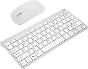 2-in-1 Wireless Keyboard and Mouse Set Ergonomic Layout Quiet Keyboard Easy to Use Battery Compartment Receiver for Laptop
