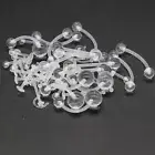 55pc Bioflex Clear Acrylic Labret Ear Nose Eyebrow Navel Stud Ring Piercing Set
