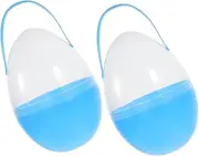 Alipis 2 PC Eggs Clear Eggs Egg Basket Party Favor Jumbo Plastic Eggs Plastic Egg Container Handheld Egg Egg-Shaped Container Plastic Fillers Eggs Pp Sky-Blue