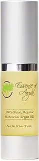 Essence of Argan 100% Pure Moroccan Organic Argan Oil - Natural EcoCert Oil that Nourishes, Conditions, and Moisturizes Your Skin, Hair and Nails (15ml / 0.5oz)