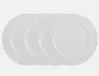 NEW Mikasa TRELLIS Set of 4 Dinner Plates 11" Bone China White MIKASA Plate New
