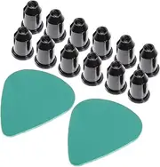 UPKOCH 1 Set Guitar String Caps Durable Electric Guitar Bridge Caps for Enhanced Resonance Vibration Easy Installation String Through Body Buckles with Picks Portable Lightweight