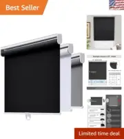 Cordless Roller Shades 23" W x 72" H Blackout Blinds - UV Protection & Style