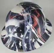 Vented New Full Brim Hard Hat Custom Hydro Dipped FADED GLORY AMERICAN FLAG
