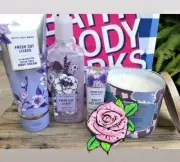 4 pcs SET BATH & BODY WORKS FRESH CUT LILACS Hand cream candle Soap, Body Cream