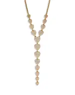 Nadri Real Love Pave Heart Lariat Necklace in 18K Gold Plated, 16-20