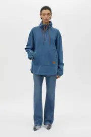 Meena Denim Fleece Pullover in Classic Blue - CAMILLA AND MARC® C&M