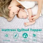 350GSM 100% Cotton Quilted Topper Waterproof Mattress Protector + Pillow case