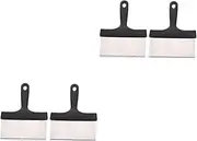 BESPORTBLE 2sets BBQ Grill Grate Sturdy Scraper for BBQ Iron Pan Scraper Pan Cleaning Accessories 2pcs*2