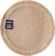 Mikasa Round Hessian Placemat Set - Natural Jute - Perfect for Gatherings and Everyday Dining, Protects Table from Heat Damage and Scratches, Enhance Your Dining Décor, 38 cm Diameter, 4 Pieces