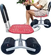 Garden Seat with Wheels, Garden Stool with Wheels - Adjustable Height Swivel Garden Chair - Steering Handle, Senior Gardening Seats, Garden Scooter for ext