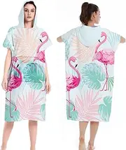 [LOMTRATS] Double-Sided Fleece with Pockets, Quick-Drying Surf Cape, Changing Towel, Bathrobe, Hoodie for Men and Women, Swimming, Beach, Surfing, Diving, Home, Bathing