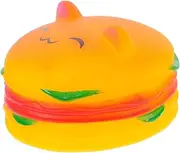 EXHUMKY Squeaky Hamburger Chew for Dogs Durable Vinyl Pet Training Supplies Interactive Chewing for Teeth Cleaning Realistic Hamburger Design for Engaging Play