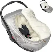 Car Seat Cover+Carseat Bunting Bag Intergrated into 1,Waterproof Anti-Cold Winter Bassinet Stroller Car seat Sleeping Bag for Infant,0-12M