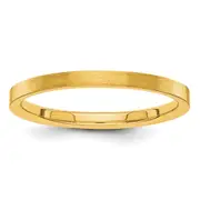 Solid 10K Yellow Gold 2mm Flat Satin Men's/Women's Wedding Band Ring Size 4