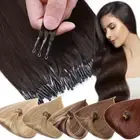 150PCS THICK 100% Remy Human Hair Extensions Nano Ring Tip Micro Loop Beads Real
