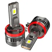 2PCS H11B LED Headlight Bulb Turbo 80W 30000LM Low Beam High Beam 6000K White for Fiesta Hyandai Plug and Play Dark Gray