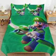 a1486 Luigi\'s Mansion Duvet Cover Set, 3 Piece Bedding Set 86x70" Double Sided Printing Decorative Comforter Cover Set (1 Duvet Cover + 2 Pillow Shams