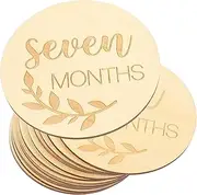 Yardwe Wooden Baby Monthly Milestones 14pcs Baby Milestone Sign Growth Cards Smooth Surface