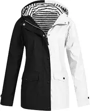 [ADJHDFH] women's jackets for spring,lightening deals,deals under 20,women waterproof rain jacket long sleeve lightweight hiking jackets with hood travel zip up raincoat with pockets（a2-black，s）, A2