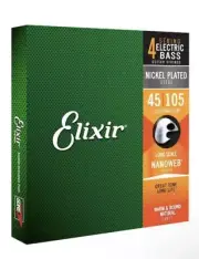 Elixir 14077 Nanoweb Coated NPS Bass Guitar Strings - Long Scale Gauges 45-105