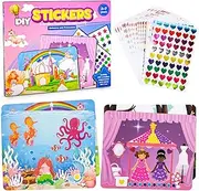 DIY Activity Craft Kits, Stocking Stuffers, Preschool Learning Activities, Age for Boys & Girls 3-7 Arts and Crafts Toys, No Mess Stickers for Kids (Art)