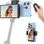 APEKX Vlog Selfie Monitor Screen with Magnetic Clip Mount, Low Latency, Easy Cable Connection, Perfect for Live Streaming on TikTok, YouTube - Compatible with iPhone and Android Phones (Black)