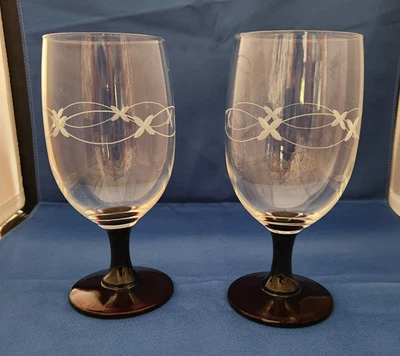 Princess House Contemporary Elegance Red Ice Tea Glasses set of 2 Goblets Footed