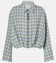 [Loewe] Loewe Checked draped jacket UK 14 blue