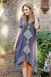 Dream Chaser Embroidered And Beaded Dress--BOHO-113