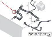 MINI COUNTRYMAN R60 Engine Coolant Hose 17129802103 9802103 NEW GENUINE