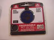 NEW - FIDO ENGRAVABLE PET I.D. TAG - BLUE WITH A DOG PRINT PAW