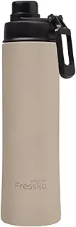 made by Fressko | Move Wide Mouth Insulated Stainless Steel Water Bottle-Oat | with Sip Lid | 22 oz 660ml |BPA-Free | Leak Proof Lid
