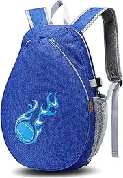 Kids Tennis Bag, 11x16x6 Waterproof Oxford Fabric Tennis Backpack with Mesh Pockets, Large Capacity Dirt and Wear Resistant Tennis Racket Bag for Teens Tennis Backpack for Kids
